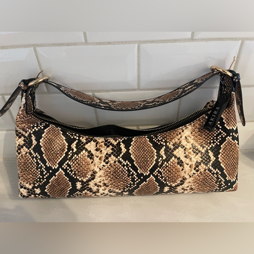**NEW** Akira Snakeskin Patterned Shoulder Bag